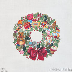 Melissa Shirley Designs Toy Wreath Needlepoint Canvas