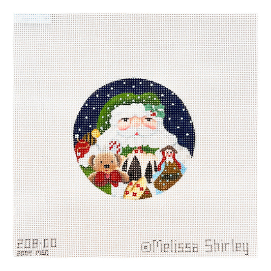 Melissa Shirley Designs Toyland Santa Ornament Needlepoint Canvas