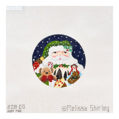 Melissa Shirley Designs Toyland Santa Ornament Needlepoint Canvas