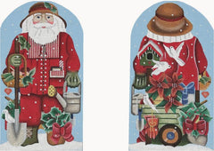 Melissa Shirley Designs Two Sided Garden Santa Needlepoint Canvas