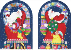 Melissa Shirley Designs Two Sided Magic Santa Dome Needlepoint Canvas