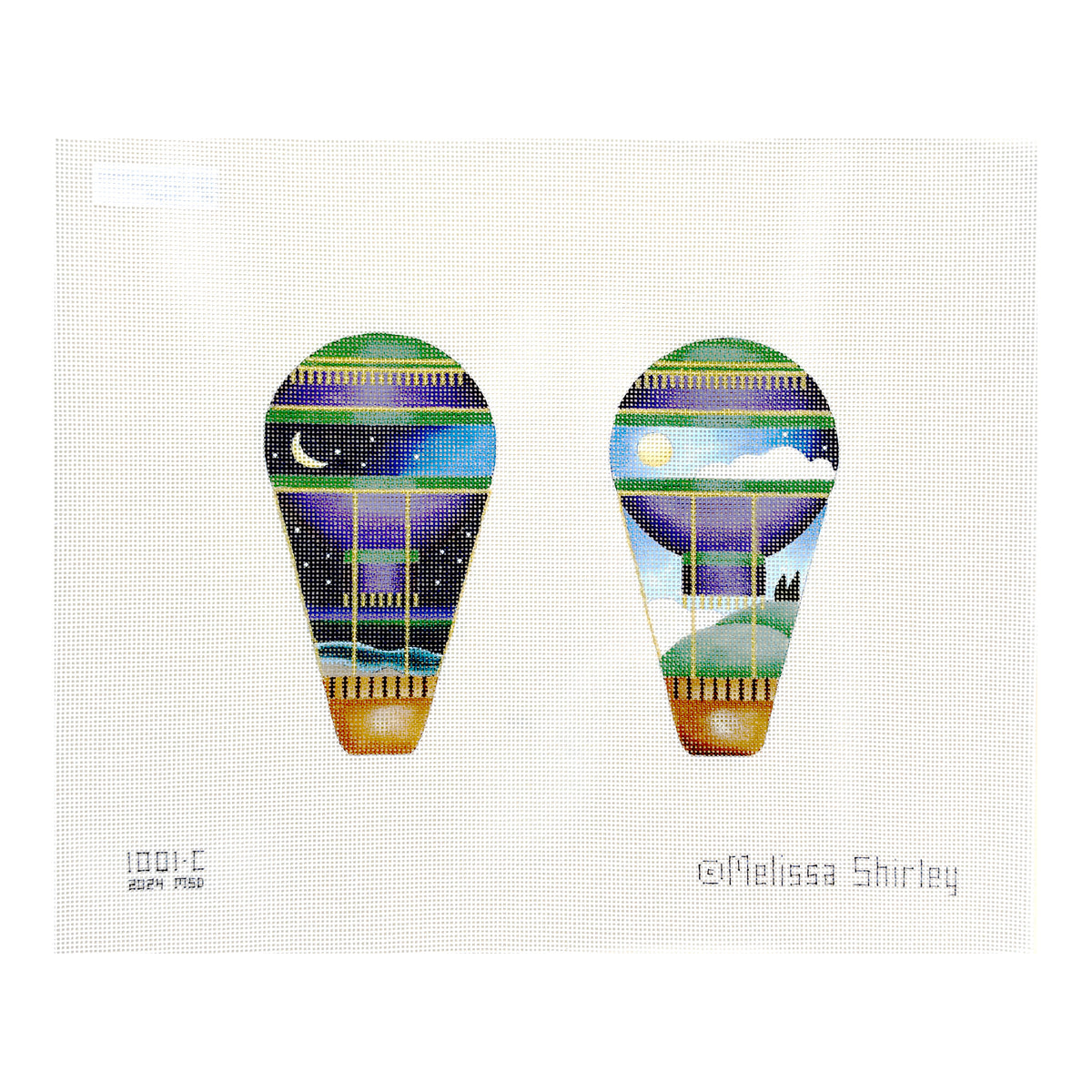 Melissa Shirley Designs Two Sided Purple Balloon Needlepoint Canvas