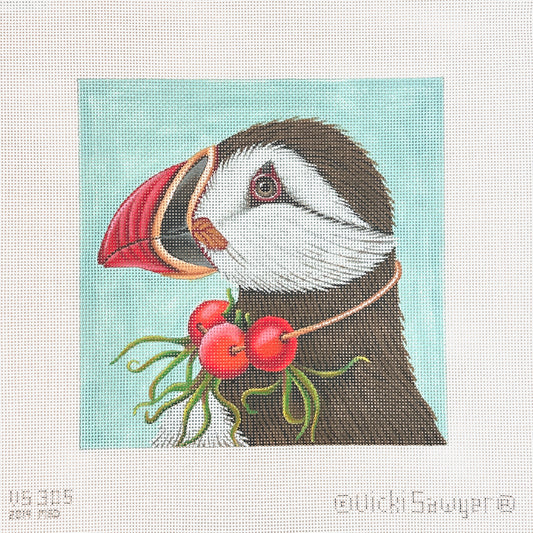 Melissa Shirley Designs Vicki Sawyer Bella The Puffin Needlepoint Canvas