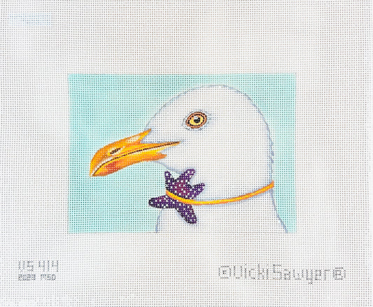 Melissa Shirley Designs Vicki Sawyer Benson the Seagull Needlepoint Canvas