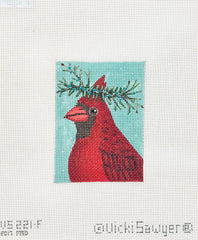 Melissa Shirley Designs Vicki Sawyer Cardinal with Cedar Crown Needlepoint Canvas