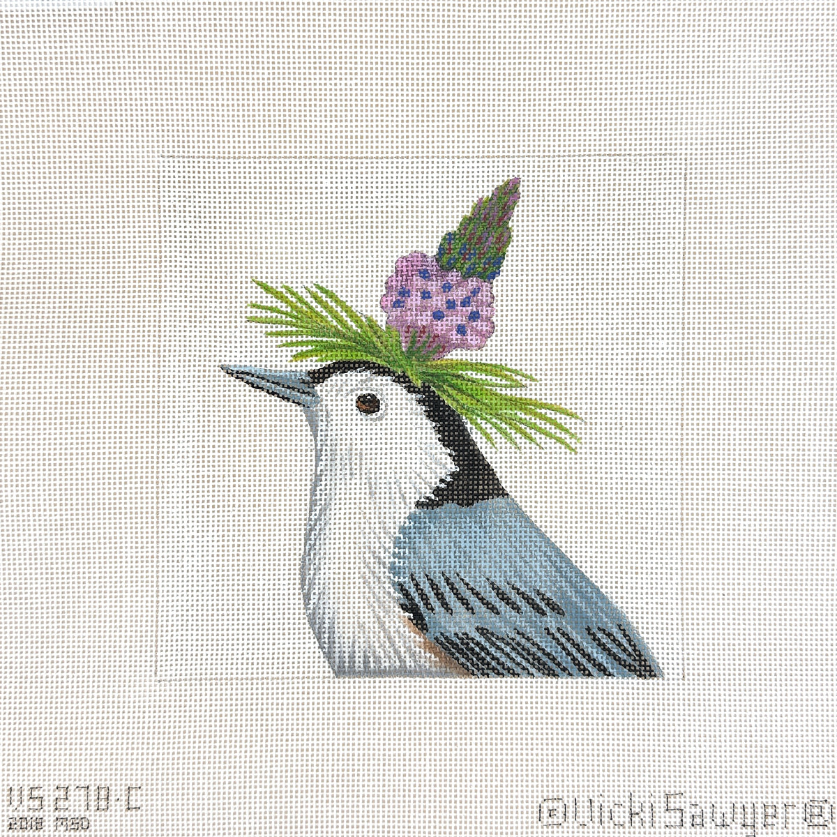 Melissa Shirley Designs Vicki Sawyer Claude Nuthatch Needlepoint Canvas