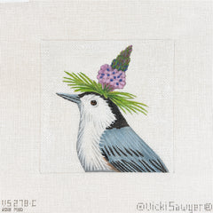 Melissa Shirley Designs Vicki Sawyer Claude Nuthatch Needlepoint Canvas