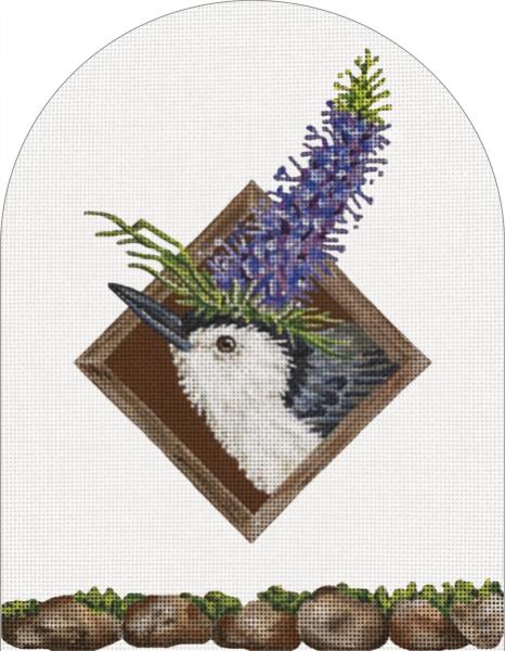 Melissa Shirley Designs Vicki Sawyer Lilac Party Window Needlepoint Canvas - Blue Bird