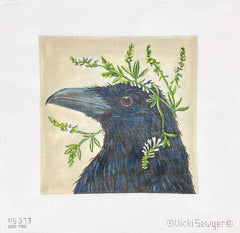 Melissa Shirley Designs Vicki Sawyer Lilah the Raven Needlepoint Canvas