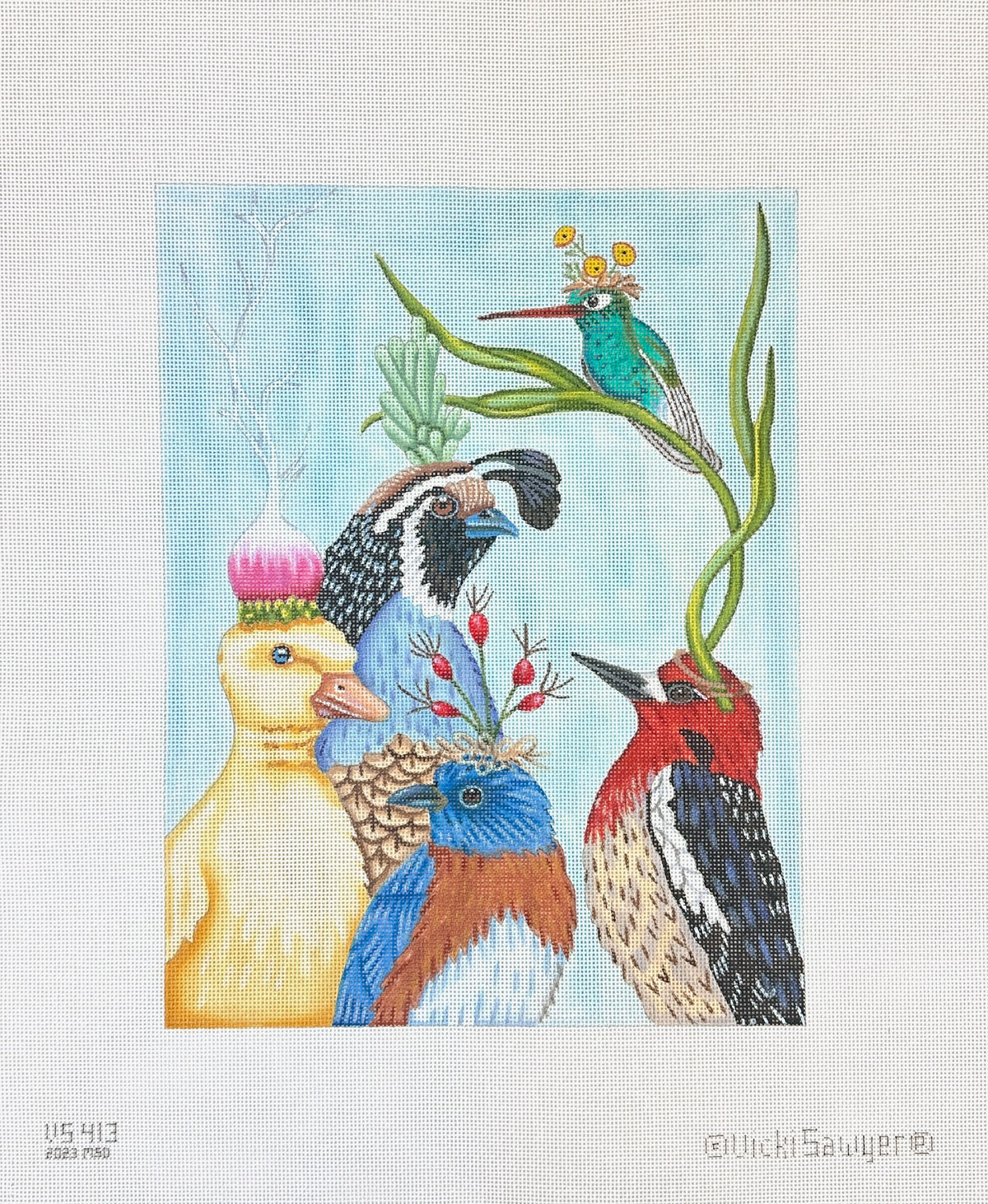 Melissa Shirley Designs Vicki Sawyer New to the Neighborhood Needlepoint Canvas