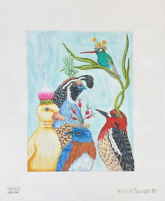 Melissa Shirley Designs Vicki Sawyer New to the Neighborhood Needlepoint Canvas