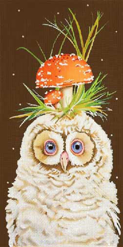 Melissa Shirley Designs Vicki Sawyer Owlet with Mushroom Hat Needlepoint Canvas
