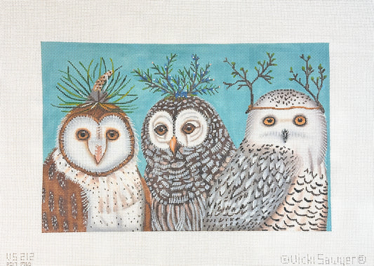 Melissa Shirley Designs Vicki Sawyer Winter Owls Needlepoint Canvas - 13M