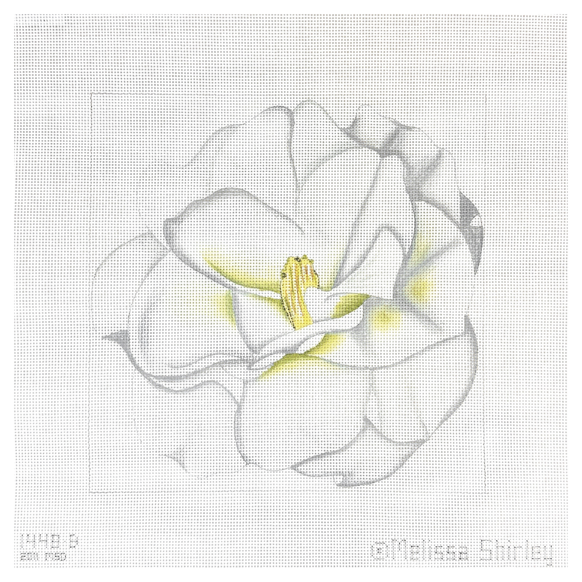 Melissa Shirley Designs White Camellia Needlepoint Canvas
