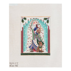 Melissa Shirley Designs White Robe Woodland Santa Needlepoint Canvas