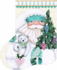 Melissa Shirley Designs Winter White Santa Mini Stocking Needlepoint Canvas