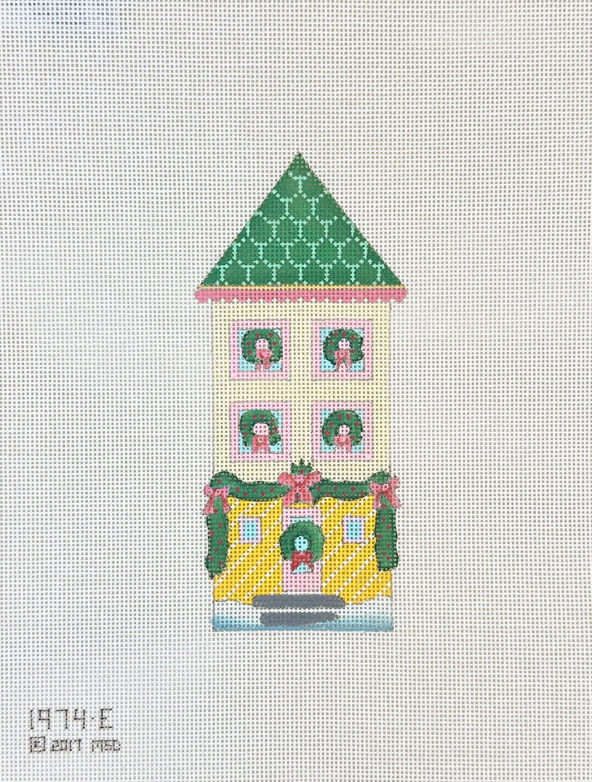 Melissa Shirley Designs Yellow Glitter House Needlepoint Canvas