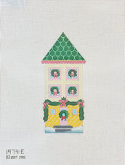 Melissa Shirley Designs Yellow Glitter House Needlepoint Canvas