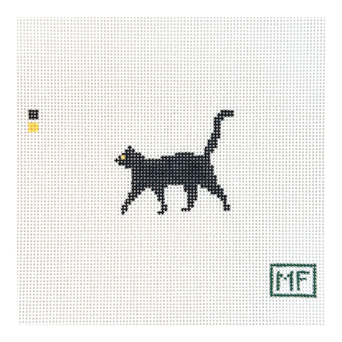 MF Needlepoint Mini Black Cat Needlepoint Canvas