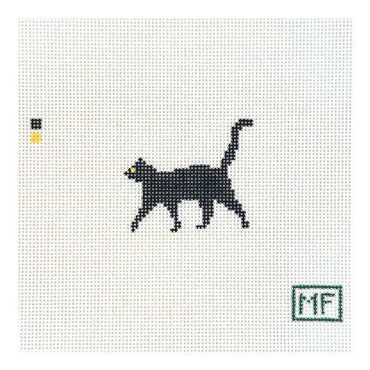 MF Needlepoint Mini Black Cat Needlepoint Canvas