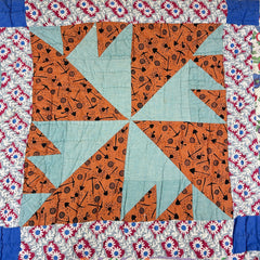 Mid Century Vintage Bear Paw Pinwheel Quilt