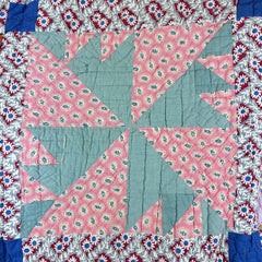Mid Century Vintage Bear Paw Pinwheel Quilt