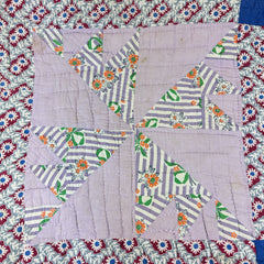 Mid Century Vintage Bear Paw Pinwheel Quilt