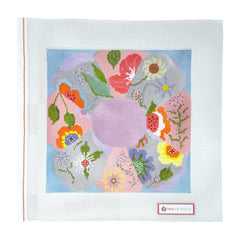 Mimi in Stitches Big Flower Needlepoint Canvas - Blue