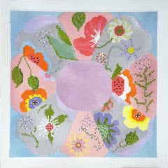 Mimi in Stitches Big Flower Needlepoint Canvas - Blue