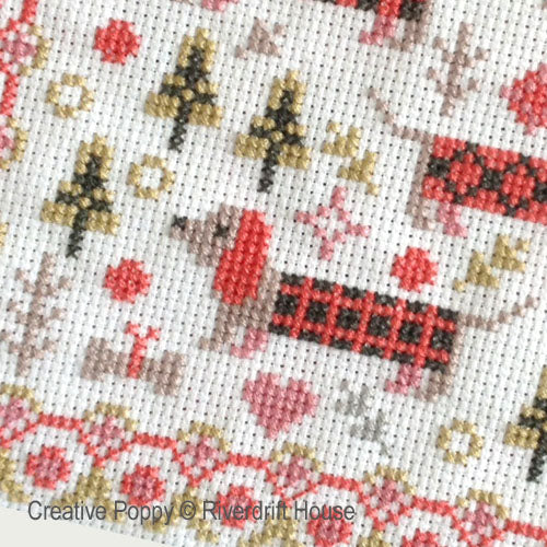 Creative Poppy Riverdrift House Mini Long Dogs Cross Stitch Pattern