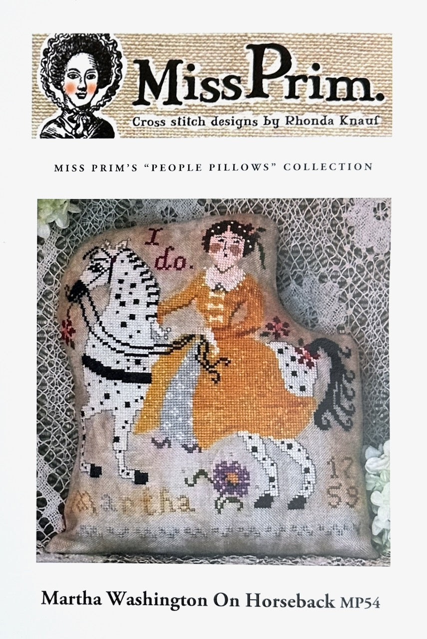 Miss Prim Martha Washington on Horseback Cross Stitch Pattern