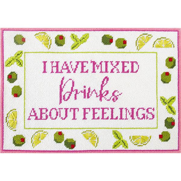 Needlepoint To Go Mixed Drinks About Feelings Needlepoint Canvas