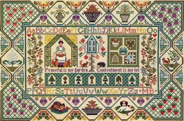 Moira Blackburn Samplers Peaceful Garden Sampler Cross Stitch Pattern
