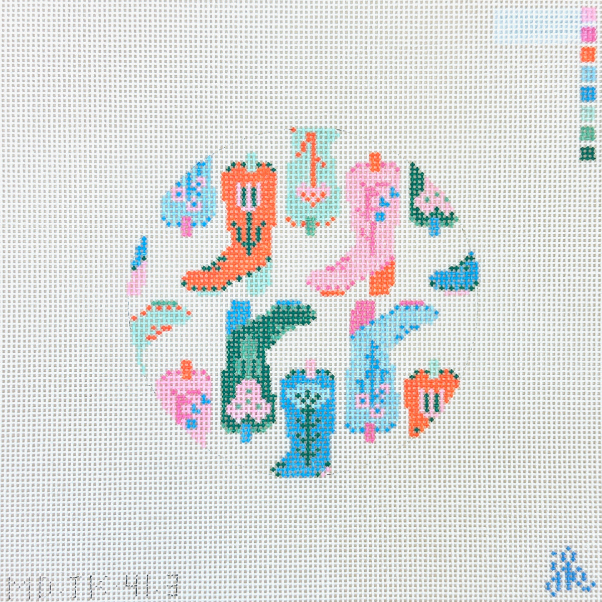 Mopsey Designs Jenny Koland Boots Were Made for Walking Needlepoint Canvas