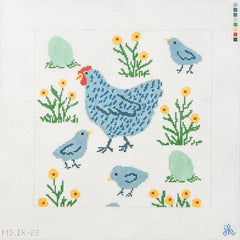 Mopsey Designs Jenny Koland Chicken Party Needlepoint Canvas
