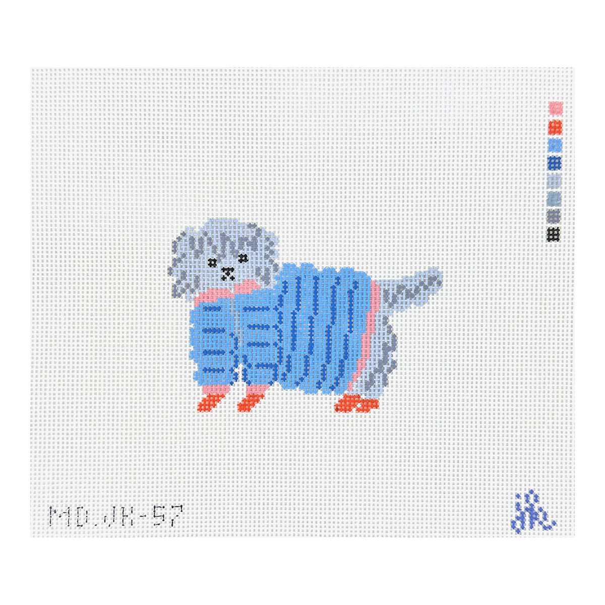 Mopsey Designs Jenny Koland Doodle in Jacket Needlepoint Canvas