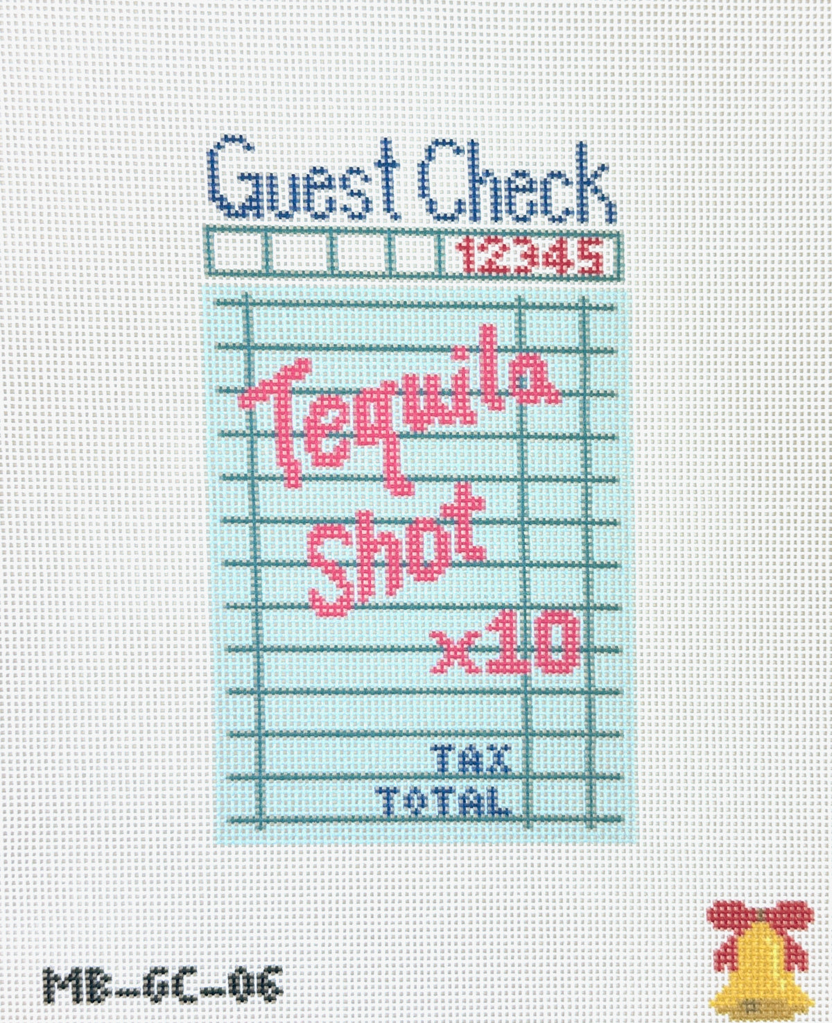 Mopsey Designs Ma Belle Tequila Shot x10 Needlepoint Canvas