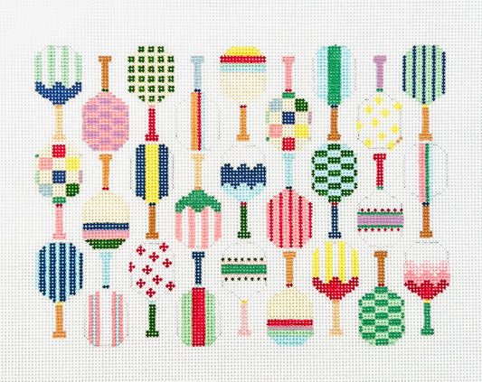 Mopsey Designs Pickle Paddle Party Needlepoint Canvas