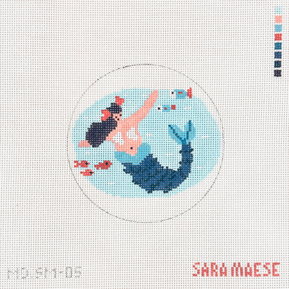 Mopsey Designs Sara Maese Mermaid Needlepoint Canvas