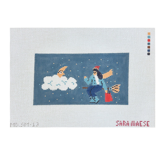 Mopsey Designs Sara Maese Witch Girl Needlepoint Canvas