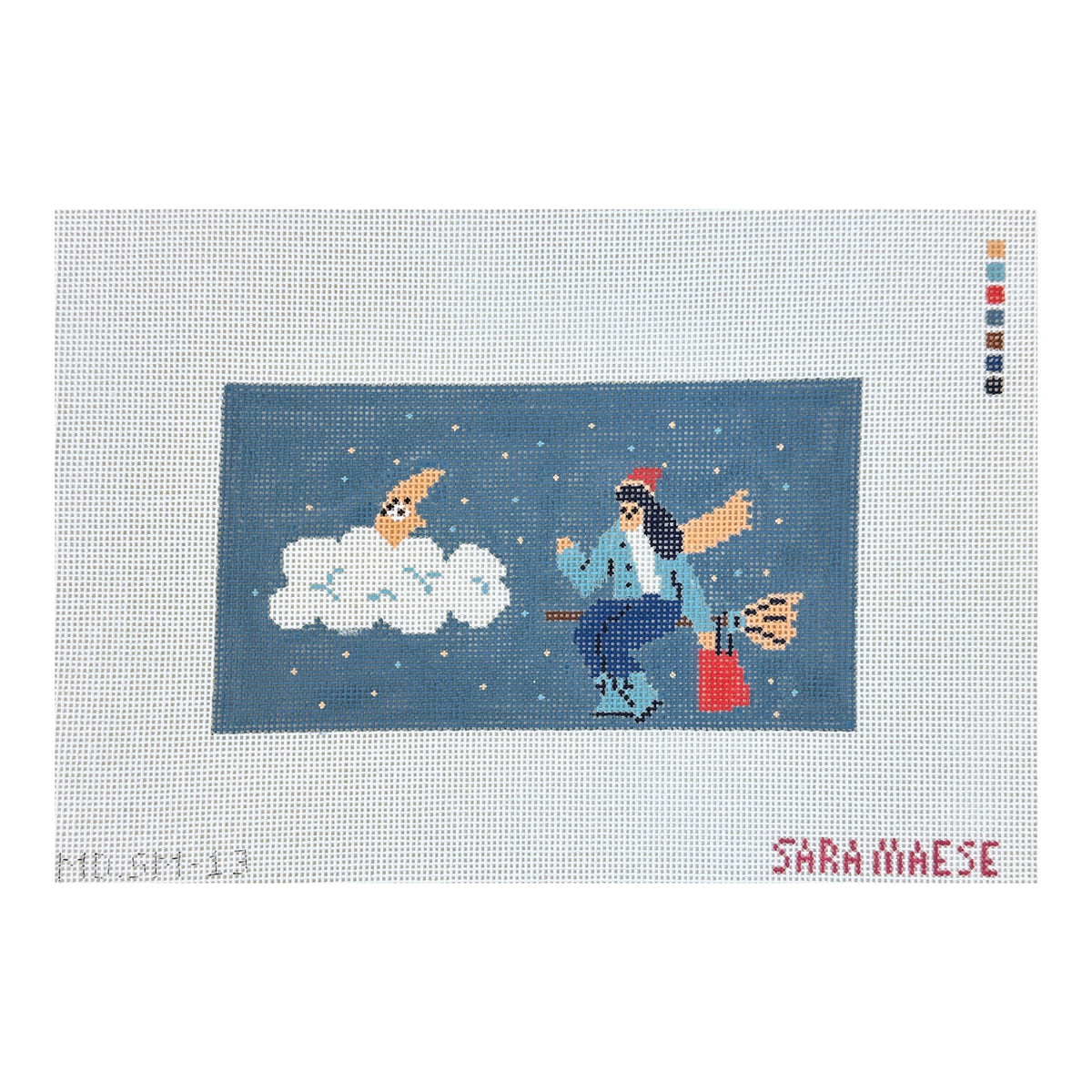 Mopsey Designs Sara Maese Witch Girl Needlepoint Canvas