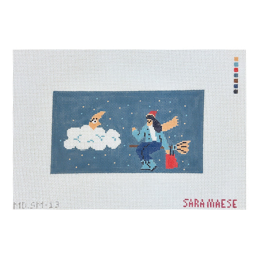 Mopsey Designs Sara Maese Witch Girl Needlepoint Canvas