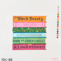 Mopsey Designs The Book Canvas Classics Stack Needlepoint Canvas