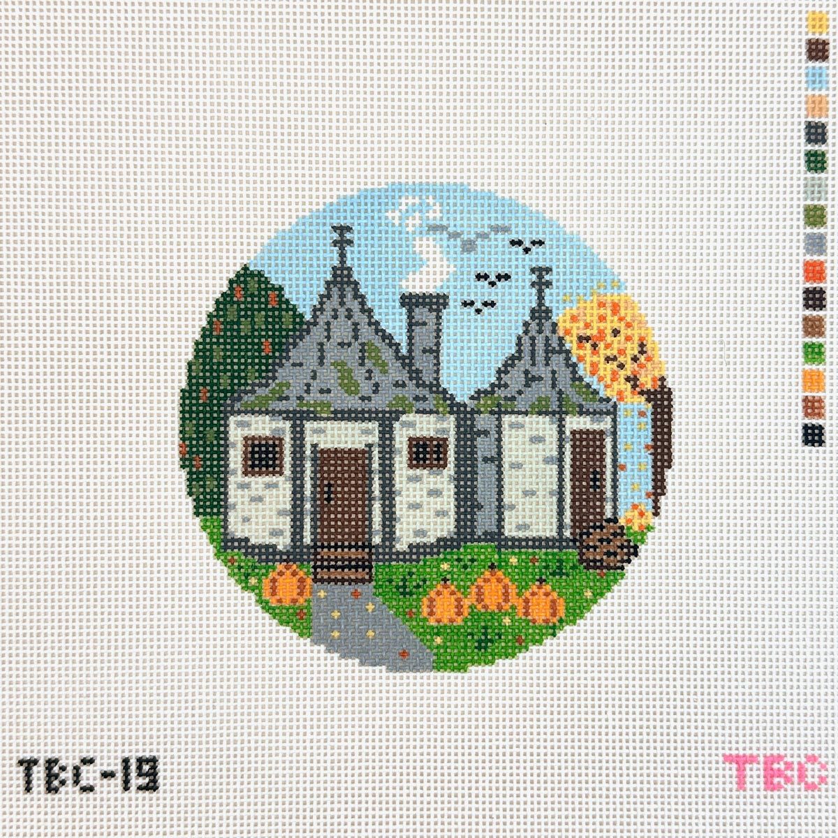 Mopsey Designs The Book Canvas: Hagrid's Hut Needlepoint Canvas