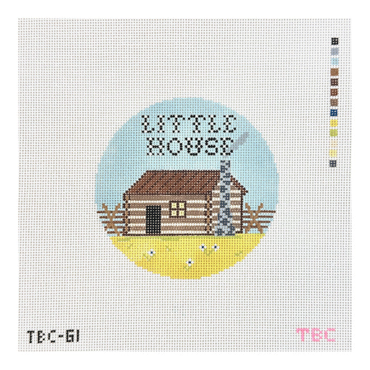 Mopsey Designs The Book Canvas: Log Cabin Round Needlepoint Canvas