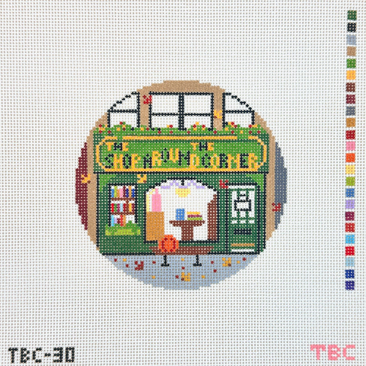 Mopsey Designs The Book Canvas: Shop Around the Corner Needlepoint Canvas