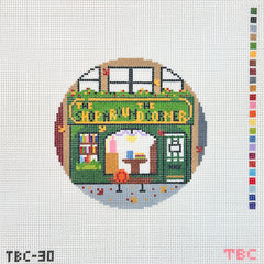 Mopsey Designs The Book Canvas: Shop Around the Corner Needlepoint Canvas