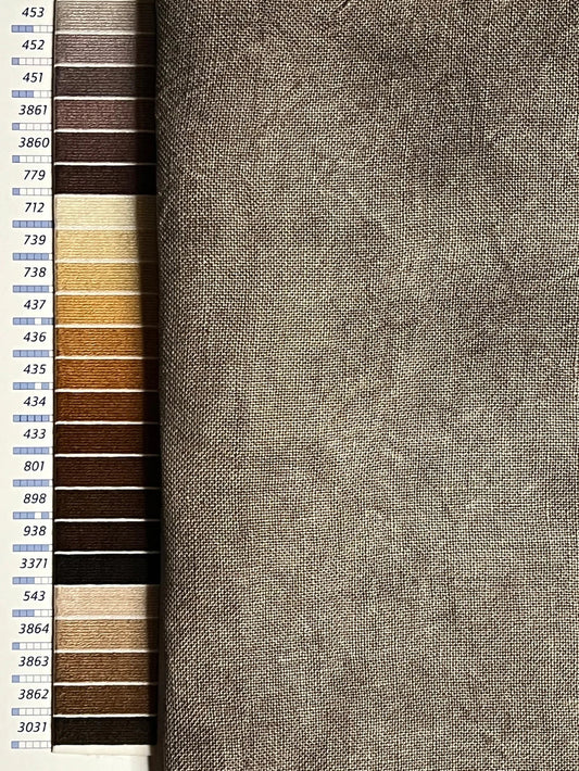 Finishing: Dames of the Needle From the Cauldron Virginia Mud Pie 32 ct Linen - Fat Quarter