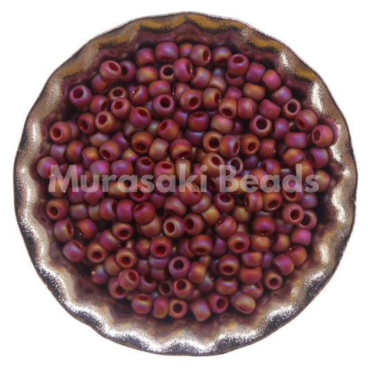 Murasaki Glass Seed Beads Size 11 - 1639 Dark Red Matte Iridescent
