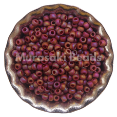 Murasaki Glass Seed Beads Size 11 - 1639 Dark Red Matte Iridescent